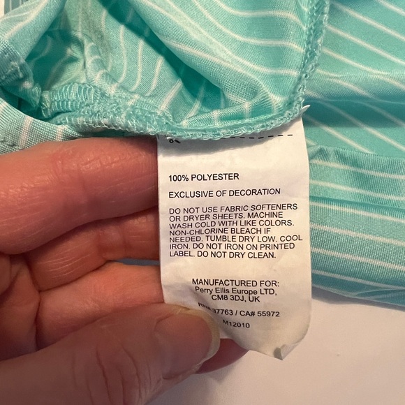 PGA Tour Polo | Pale Teal and white Striped | Size XXL - Picture 6 of 10